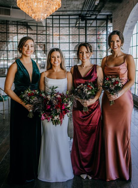 Emerald Green And Red Bridesmaid Dresses, Emerald And Blue Bridesmaid Dresses, Emerald Green And Burgundy Wedding Bridesmaid Dress, Velvet Mismatched Bridesmaid Dresses, Gem Green Bridesmaid Dresses, Red Pink Green Bridesmaids, Wine Red And Emerald Green Wedding, Dark Green And Pink Bridesmaid Dresses, Emerald And Cranberry Wedding