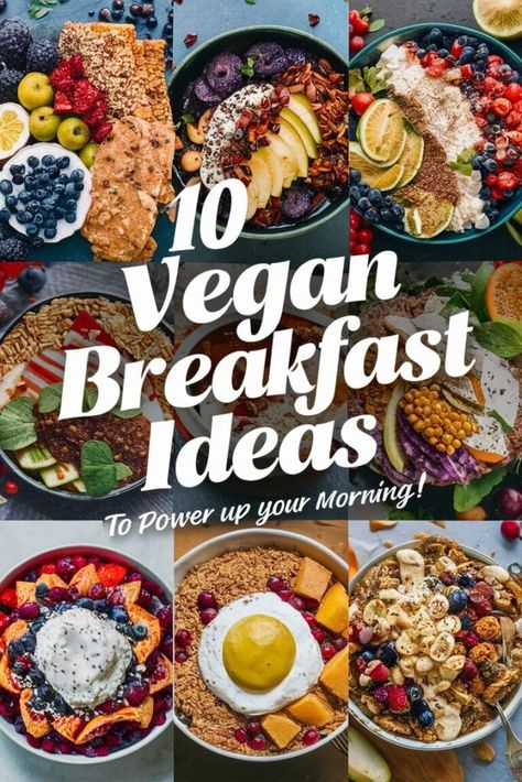 10 Vegan Breakfast Ideas to Power Up Your Morning! Vegan Breakfast Bowl, Savory Zucchini Muffins, Vegan Egg Rolls, Vegan Breakfast Ideas, Energizing Breakfast, Refreshing Breakfast, Whole Wheat Tortillas, Vegan Pancakes, Filling Breakfast