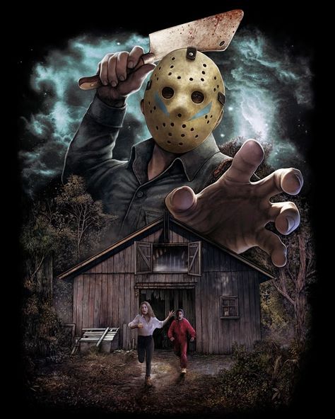 Horror Pics, Big Monsters, Fright Rags, Jason Horror, Horror Movie Icons, 80s Horror, Horror Artwork, Wearing A Mask, Horror Posters