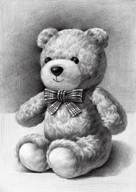 Teddy Bear Sketch Pencil, Teddy Bear Sketch Drawings, Stuffed Animal Sketch, Teddy Bear Drawing Pencil, Teddy Sketch, Bear Pencil Drawing, Teddy Bear Sketch, Teddy Bear Drawing, Buddhist Art Drawing