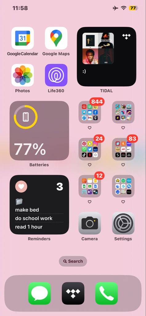 Iphone Xr Front Screen, Organize Phone, Organize Phone Apps, Homescreen Idea, Iphone Layouts, Pretty Wallpaper Ipad, Phone Layouts, Ios Ideas, Iphone Life Hacks