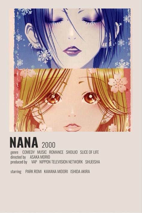 Anime Posters, Nana Poster Anime, Nana Manga Poster, Movie Posters Japanese, Shojo Anime To Watch, Hachi Movie Poster, Japanese Anime Movie Poster, Anime Nana, Another Misaki Mei