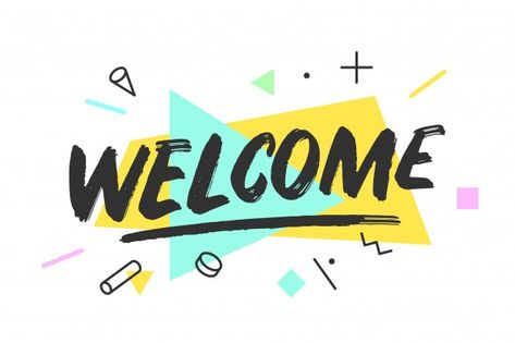 Welcome. modern lettering Premium Vector | Premium Vector #Freepik #vector #hand #line #cloud #comic Bubble Poster, Welcome To Instagram, Motivation Education, Welcome Logo, Welcome To Class, Welcome Words, Welcome Images, Power Points, Modern Lettering