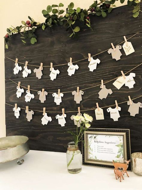 Baby Shower Simple, Baby Shower Garland, Vintage Woodland, Baby Shower Deco, Outdoor Baby Shower, Baby Shower Party Ideas, Name Suggestions, Shower Party Ideas, Simple Baby Shower