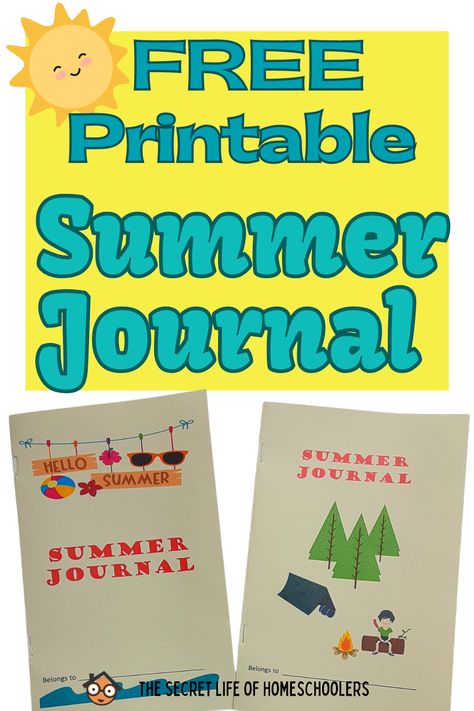 Capture summer memories or summer learning with this FREE Printable Summer Journal. Find two different journals to choose from. Summer Journal Ideas For Kids, Summer Camp Journal, Different Journals, Memory Book Cover, Vacation Journal, Journal Prompts For Kids, Camping Books, Camping Journal, Summer Journal