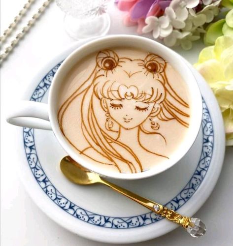 Sailor Moon Cafe, Moon Cafe, Moon Projects, Usagi Tsukino, Sailor Scouts, Ceramic Painting, Drinking Tea, Sailor Moon, Aesthetic Pictures