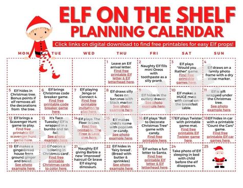 Elf On A Shelf Calendar Of Ideas, Quick And Easy Elf On The Shelf Ideas Daily Planners, Elf On A Shelf Calendar, Elf On The Shelf Daily Planner, Elf On The Shelf Calendar Of Ideas, Elf On The Shelf Calendar 2023, Elf Calendar Of Ideas, Elf On The Shelf Planner, Elf On Shelf Calendar