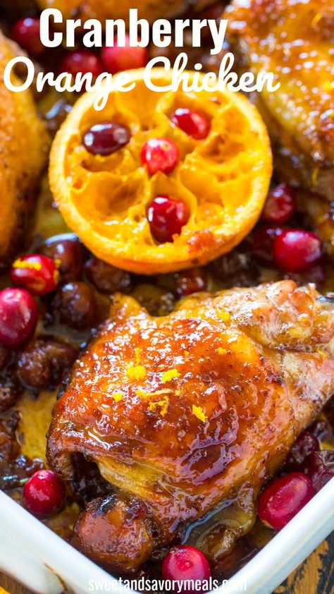 Cranberry Orange Chicken, Galette Des Rois Recipe, Cranberry Chicken, Savory Pumpkin Recipes, Fresh Orange Juice, Savory Meals, Fall Dinner Recipes, Cranberry Recipes, Fresh Orange