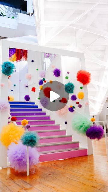 Corrie Sullivan on Instagram: "more pom poms for ya, a whole tunnel of them ✨  immersive art installation created for a @gloweventdesign holiday bash with @pinterest ❤️ #CorrieInColor" Tunnel Installation, Immersive Art, Giant Flowers, Art Installation, Pom Poms, Installation Art, Pom Pom, Flowers, On Instagram