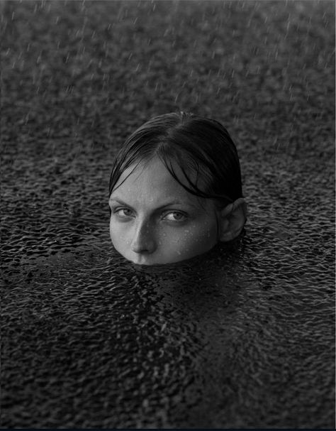 Karlina Caune // Benjamin Vnuk - S/S/A/W Scandinavia, Spring / Summer 2015 Benjamin Vnuk, Water Shoot, Girl In Water, W Magazine, Water Photography, Dark Photography, White Photo, Spring Summer 2015, Black & White