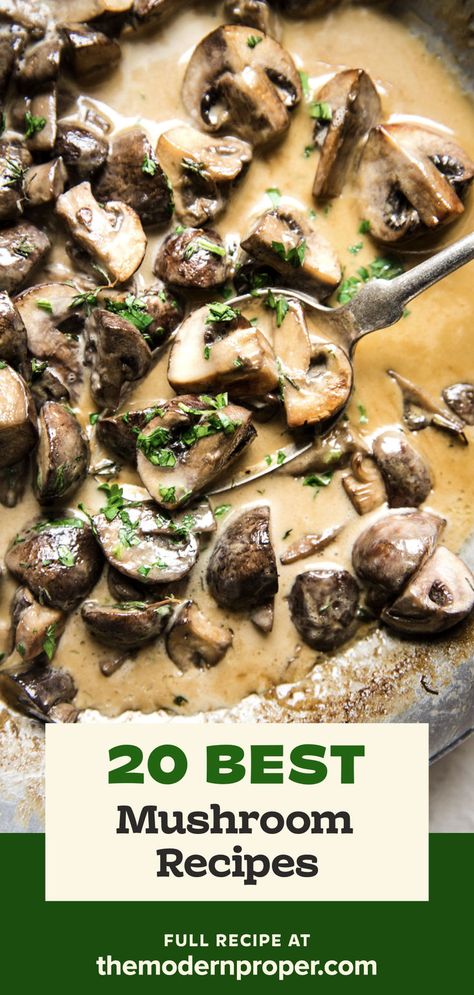 a pan of creamy mushroom gravy Gourmet Mushroom Recipes, Best Mushroom Recipes, Chanterelle Mushroom Recipes, Vegetarian Mushroom Recipes, Best Mushroom Recipe, Mushrooms Recipes, Hungarian Mushroom Soup, Vegetable Pot Pies, Mushroom Recipes Pasta