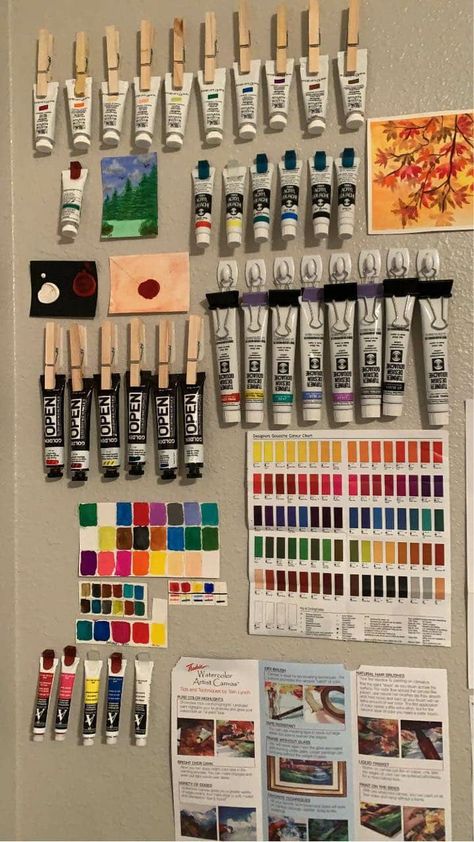 Watercolor Supplies Organization, Art Studio Paint Storage, Creative Art Supply Storage, Art Materials Storage, Art Supply Storage Ideas Small Spaces, Paint Studio Ideas Spaces, Art Space Organization, Art Studio Set Up, Canvas Organization