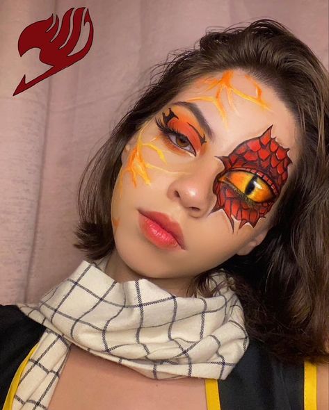 Natsu makeup fairy tail makeup ig:makeupbyangelik Fairy Tail Makeup Looks, Fairy Tail Makeup, Natsu Fairy Tail, Fairy Tail Anime, Anime Inspired, Makeup Art, Fairy Tail, Face Painting, Maquillaje De Ojos