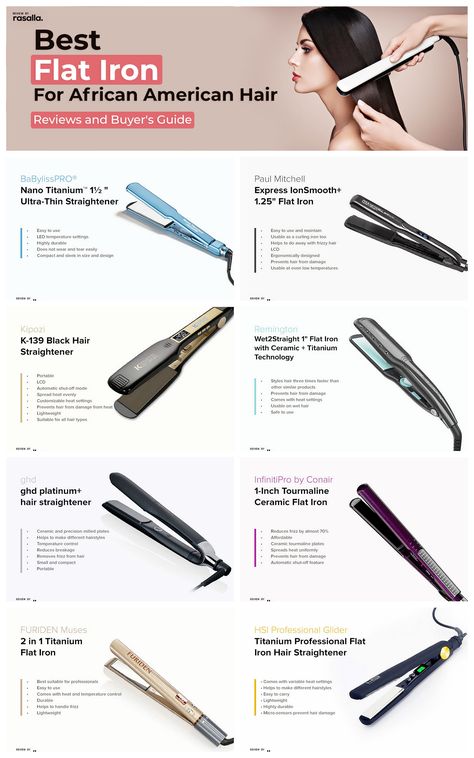 Hair Care Product Review : https://rasalla.com/hair-care/ Here, we will tell you about the best flat iron for African American hair to help you find the best one that does not damage the hair or minimize damage. https://rasalla.com/hair-care/best-flat-iron-for-african-american-hair/ @rasalla #rasalla Flat Iron For Natural Hair, Flat Iron Black Women, Flat Iron Natural Hair Black Women, Best Hair Straightening Products, Hair Straightener For Black Hair, Best Flat Irons For Natural Hair, Flat Irons For Hair, Best Hair Iron, Best Hair Straightener Top 10