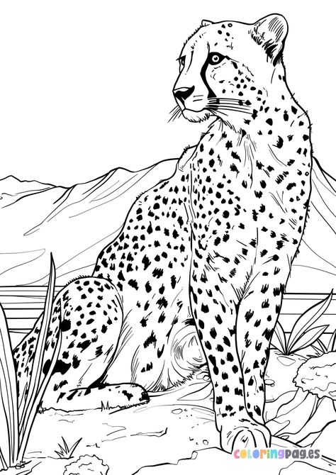 Discover fun and creative ways to engage your kids with our free cheetah coloring page, perfect for all animal lovers! Wild Animal Paintings, Cheetah Drawings, Animals Coloring Pages, Cheetah Sketch, Leopard Coloring Pages, Cheetah Coloring Page, Cheetah Drawing Sketches, Jaguar Coloring Pages, Cheetah Colouring Page