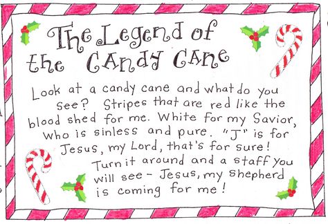 Candy Canes. The quintessential Christmas treat. They just make me happy. And not just because they taste delicious. Candy Canes have a pretty amazing Story to tell, too. Wrap up a box of Candy Can... Legend Of The Candy Cane, Candy Cane Story, Candy Cane Poem, Candy Cane Legend, Happy Home Fairy, Free Printable Tags, Meaning Of Christmas, True Meaning Of Christmas, Preschool Christmas