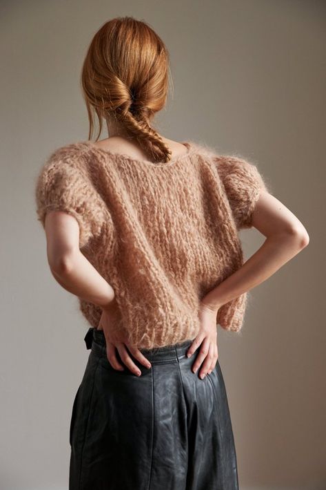 Puff Sleeve Top Pattern, Loopy Mango, Merino Sweater, Mohair Yarn, Patterned Cardigans, Vest Pattern, Patterned Scarves, Puff Sleeve Top, Inspiration Mode