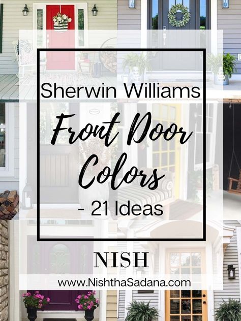 Sherwin Williams Front Door Colors, Sherwin Williams Front Door, Best Sherwin Williams Paint, Teal Front Doors, Painted Exterior Doors, Sherwin Williams Blue, Teal Paint Colors, Best Front Door Colors, Exterior Door Colors