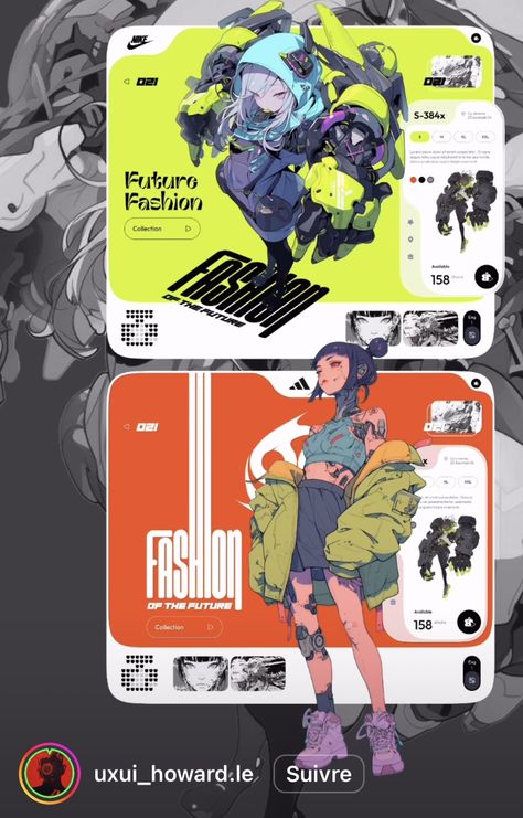 Gaming Web Design, Futuristic Design Concept, Manga Layout, Desain Ux, Manga Design, Cyberpunk Design, Graphic Design Style, Graphic Design Cards, Graphic Design Infographic