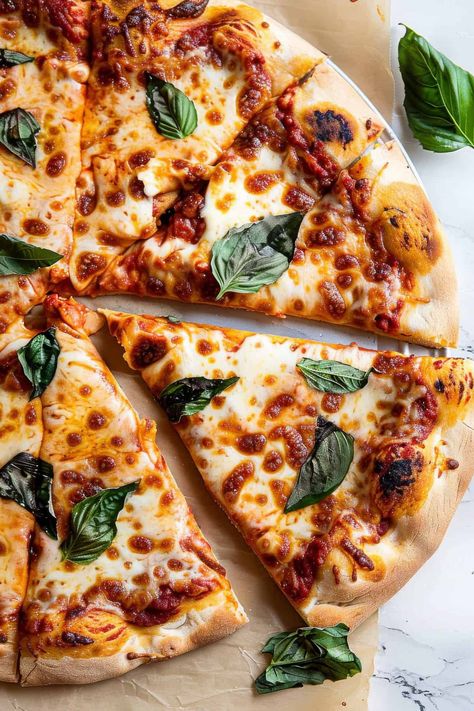 Easy Margherita Pizza with Homemade Pizza Dough - Savvy Bites Homemade Margherita Pizza, Aldi Meals, Margherita Pizza Recipe, Authentic Pizza, Homemade Pizza Crust, Aldi Meal Plan, Margarita Pizza, Aldi Recipes, Pizza Sauce Homemade