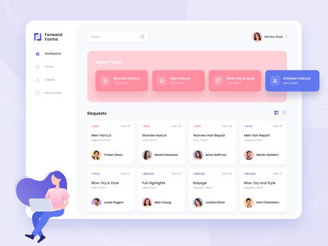 Web App Forward Forms by Diana Medvedieva for qubstudio on Dribbble Web Dashboard, Digital Dashboard, Team Page, Dashboard Ui, Kids Hair Cuts, Dashboard Design, User Interface Design, Web App Design, Branding Agency