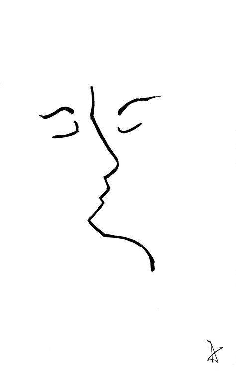 The Kiss One Line Drawing Kiss, Simple Kiss Drawing, Faces Kissing Drawing, Kiss Sketch Simple, Kissing Drawing Template, Kissing Outline, Kiss Draw Simple, Line Drawing Of Couple, Kiss Line Drawing