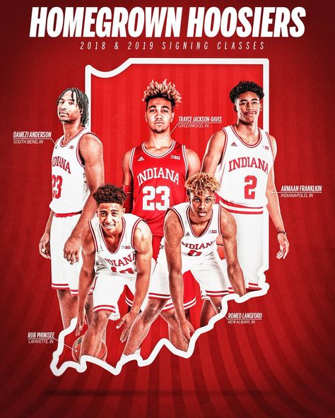 Indiana Basketball on Twitter: "Keeping Indiana’s best at 🏠 #IUBB… " Team Poster Ideas, Athletic Posters, Recruiting Ideas, College Basketball Shirts, College Sports Graphics, Basketball Inspiration, Beer Night, Free T Shirts, Ohio State Basketball