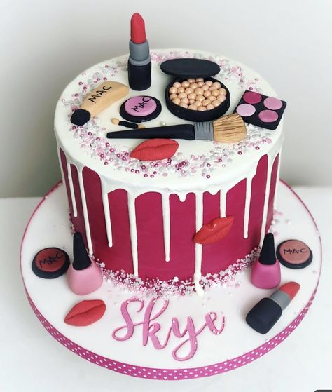 Make Up Torte, Makeup Birthday Cakes, Cake Designs For Girl, 14th Birthday Cakes, Teen Cakes, Up Cake, Birthday Cakes For Teens, Online Cake Delivery, Make Up Cake