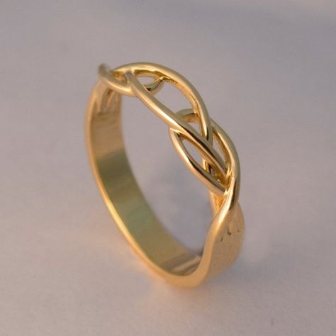 Infinity Knot Ring - 14K Gold Ring , Wedding #jewelry #ring @EtsyMktgTool #weddingring #weddingband #handmadering #goldring #mensband Infinity Knot Ring, Gold Band Wedding Ring, Gold Ring Wedding, Engagement Ring Band, Celtic Ring, Infinity Knot, Celtic Wedding Rings, Braided Ring, Celtic Rings