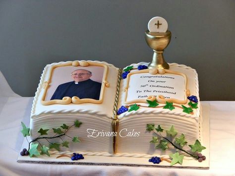 Very nice Ordination Cake Pastor, Appreciation Cake Ideas, Pastor Appreciation Cake, Priest Cake, Ordination Cake, Chalice Cake, Blaze Birthday Cake, Tiffany Sweet 16, Christian Cakes