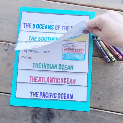 5 Oceans Of The World, Social Studies Activities Preschool, 7 Continents And 5 Oceans, Ocean Lesson Plans, Continents Activities, The 7 Continents, Ocean Names, Ocean Zones, Third Grade Social Studies