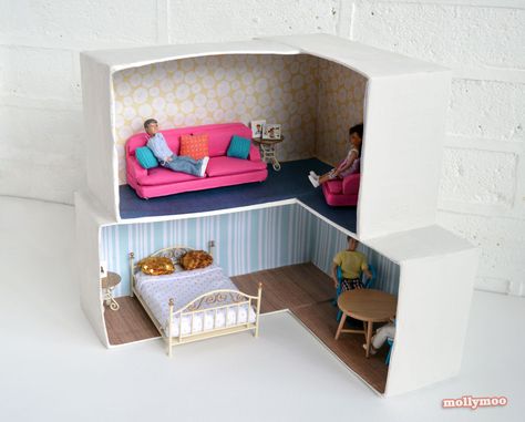 Top 50 Indoor Activities for Kids- great ideas to keep your kids entertained on iheartnaptime.com Shoe Box Crafts, Cardboard Dollhouse, Cardboard Crafts Diy, Cardboard Box Crafts, Cardboard Toys, Doll Furniture Diy, Dollhouse Projects, Diy Dollhouse Furniture, Diy Cardboard