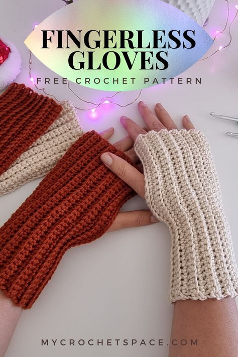 This is a very simple and easy to crochet fingerless gloves. Easy pattern using basic crochet stitches and worked flat - suitable for beginners! 🙂 Crochet Fingerless Gloves Free Pattern, Crochet Hand Warmers, Crochet Wrist Warmers, Knitted Fingerless Gloves, Crochet Mittens Pattern, Fingerless Gloves Crochet Pattern, Glove Pattern, Crochet Gloves Pattern, Confection Au Crochet