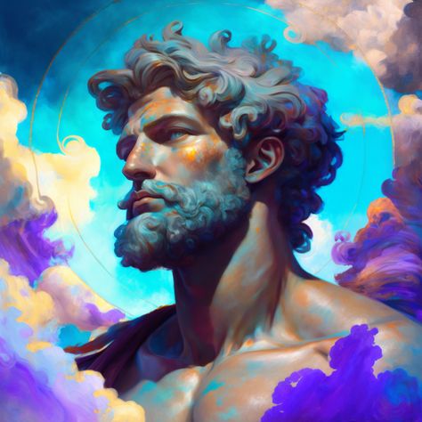 Greek Mythology Uranus God Art, Uranus Greek Mythology, Uranus God, Mythology Paintings, Greek Mythology Art, Mythology Art, God Art, Greek Gods, Ancient Greece