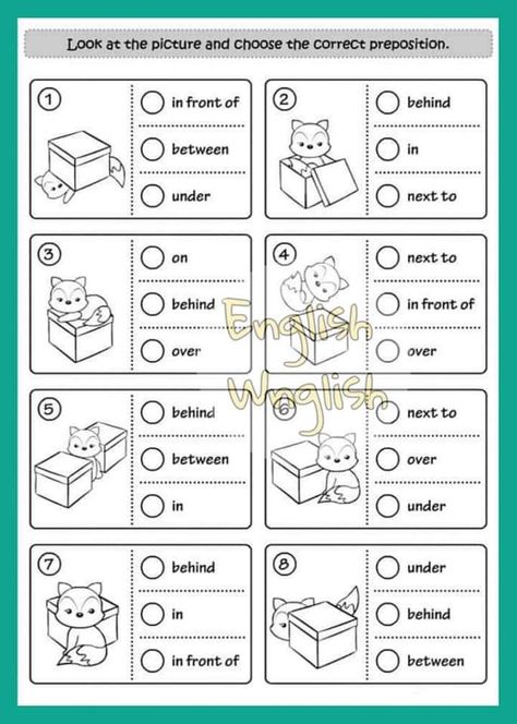 Ingles Kids, English Prepositions, English Grammar For Kids, Reading Comprehension Kindergarten, English Worksheets For Kindergarten, Kindergarten Reading Activities, Classroom Anchor Charts, English For Beginners, Learning English For Kids