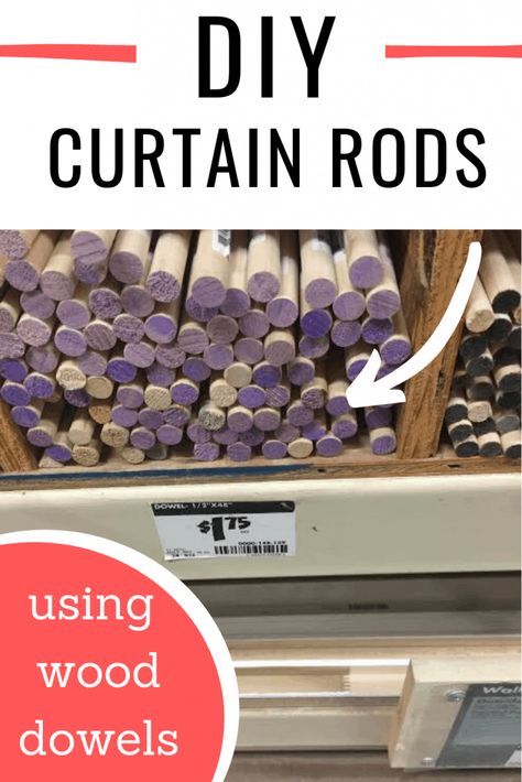 Diy Rustic Curtain Rods, Wood Dowel Curtain Rod Diy, Diy Curtain Rods For Large Windows, Easy Curtain Rods Diy, Chunky Curtain Rods, Diy Wood Curtain Rod Brackets, Hooks For Curtain Rods, Inexpensive Curtain Rods, Farmhouse Curtain Rod Ideas