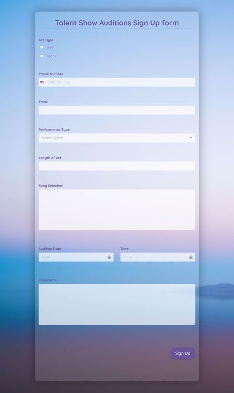 Form Template, Online Form, Talent Show, Phone Numbers, Sign Up, The Selection, Songs, Signs, Quick Saves
