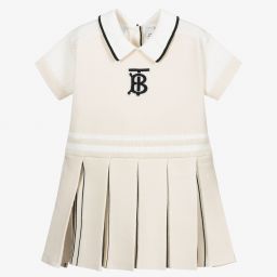 Girls Burberry Dresses | Childrensalon Burberry Monogram, Burberry Dress, Knit Baby Dress, Designer Dresses For Kids, Burberry Kids, White Cotton Dress, Pinafore Dress, 50 Fashion