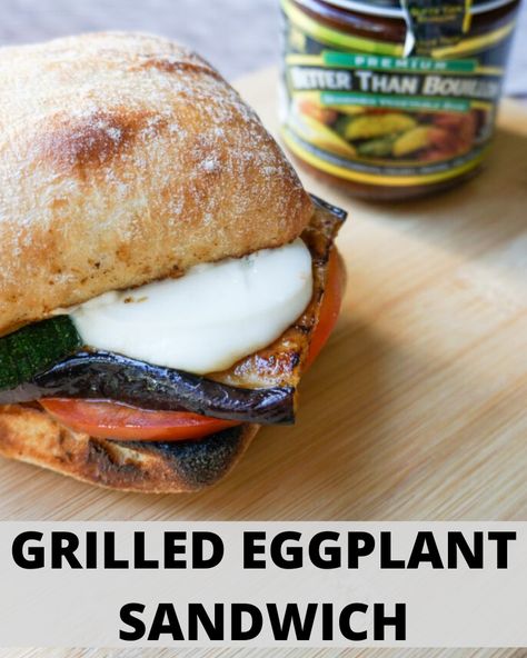 Looking for a delicious vegetarian grilling recipe? Try these easy and healthy Grilled Eggplant Sandwiches! They have zucchini, tomatoes, and of course eggplant {and you can skip the fresh mozzarella cheese to make it vegan.} Veggie Sandwiches, Vegetarian Grilling Recipes, Eggplant Sandwich, Vegetarian Grilling, Healthy Sandwich Recipes, Eggplant Dishes, Baked Eggplant, Vegetarian Sandwich, Grilled Eggplant