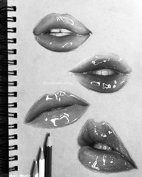 Lip Pencil Drawing, Lips Drawing Realistic, Realistic Lip Drawing, Lips Pencil Drawing, Realistic Lips Drawing, Realistic Lips, Hyperrealistic Drawing, Lips Sketch, Pencil Drawing Images