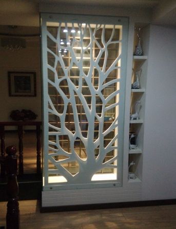 Laser Cut Design Collection Wall Partition Design, Modern Room Divider, Interior Design Per La Casa, Living Room Partition, Living Room Partition Design, Lan Can, Room Partition Designs, Decorative Screens, Partition Design