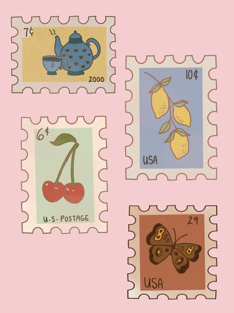 Cool Graphic Design Ideas, Aesthetic Pics For Collage, Vintage Digital Stickers, Digital Scrapbooking Stickers, Scrapbook Png Stickers, Postal Stamp Art, Collage Clip Art, Postage Stamp Painting, Things To Put Stickers On