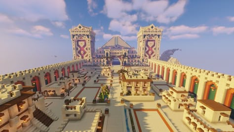 Desert Castle Minecraft, Minecraft Egyptian Builds, Minecraft Colloseum, Minecraft Pyramid, Minecraft Desert House, Minecraft Temple, Minecraft Desert, Minecraft Castle Blueprints, City Minecraft