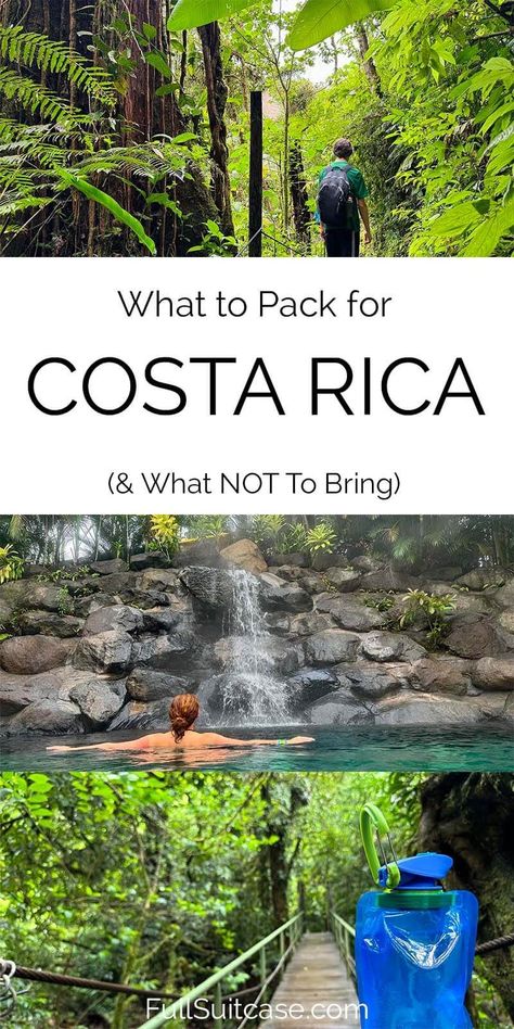 Costa Rica Packing List (& What Not to Bring) Costa Rica Wallpaper, Pack For Costa Rica, Costa Rica Packing List, Rio Celeste Costa Rica, Costa Rica Packing, Fortuna Costa Rica, Costa Rica Travel Guide, Things To Pack, Visit Costa Rica