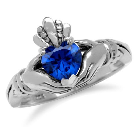 PRICES MAY VARY. Silvershake 6MM Heart Shape Created Blue Sapphire Irish Celtic Claddagh 925 Sterling Silver Friendship Ring September Gemstone Birthstone Size 9 September Gemstone, Friendship Ring, Friendship Rings, Irish Celtic, Heart Gemstone, September Birthstone, Ring Jewelry, Jewelry For Women, Heart Shape