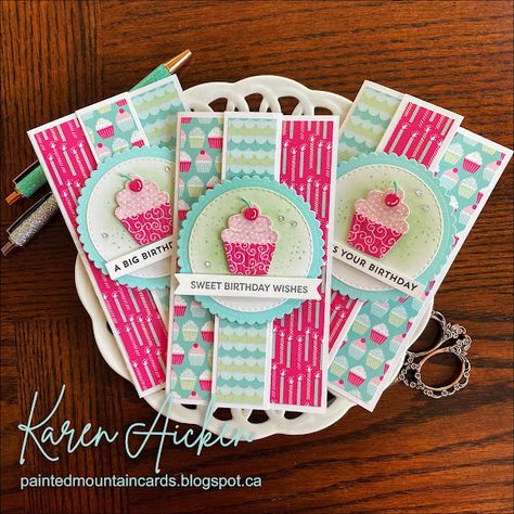 Cupcake Cards, Fancy Fold Card Tutorials, Slimline Cards, Tri Fold Cards, Card Making Templates, Creative Scrapbook, Three Fold, Spellbinders Cards, Cricut Cards