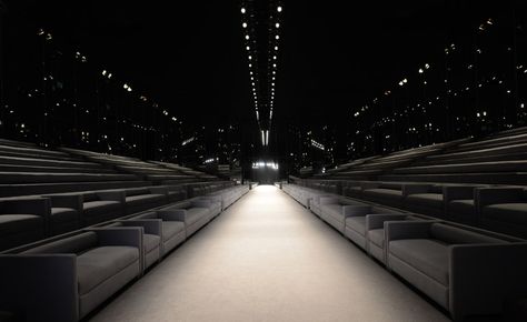 Catwalk tour: the top women's fashion week venues from A/W 2014 | Fashion | Wallpaper* Magazine Fashion Show Design, Catwalk Design, Grey Sofas, Wallpaper Magazine, Fashion Wallpaper, Cat Walk, 2014 Fashion, Stage Design, Places Around The World