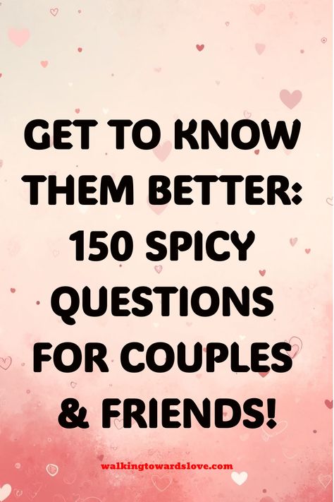 Unleash the fun with our spicy hot seat questions for couples & friends! Get ready for some laughter, surprises, and interesting revelations as you ask and answer these sizzling questions together. Whether you're looking to spice up date night or deepen your friendships, these questions will surely spark engaging conversations and create unforgettable moments. So grab a seat, get comfy, and enjoy the ride as you delve into our collection of thought-provoking queries that will bring you closer th 50 Questions Game Spicy, 21 Questions Game Spicy, Hot Seat Questions Spicy, Put A Finger Down Questions List Spicy, Dirty Questions To Ask Your Friends, 50 Questions Game, Spicy Questions To Ask Your Friends, 21 Questions Game, Spicy Questions