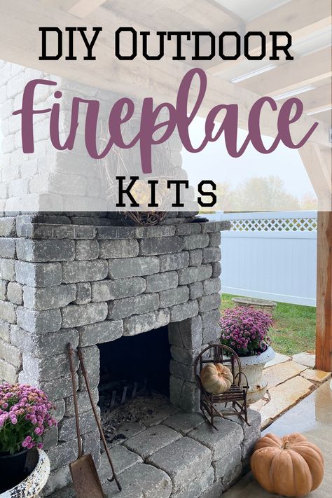 Build Outdoor Fireplace, Outdoor Wood Burning Fireplace, Outdoor Wood Fireplace, Outdoor Fireplace Kits, Outside Fireplace, Diy Outdoor Fireplace, Porch Outdoor, Fireplace Kits, Exterior Fireplace