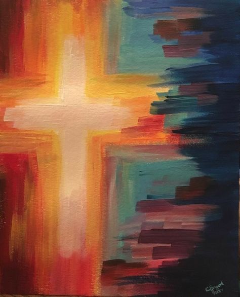 Cross Cross Art Painting, Emotions Through Art, Cross Photos, Christian Art Painting, Christian Drawings, Paintings Ideas, Cross Christian, Christian Artwork, Prophetic Art